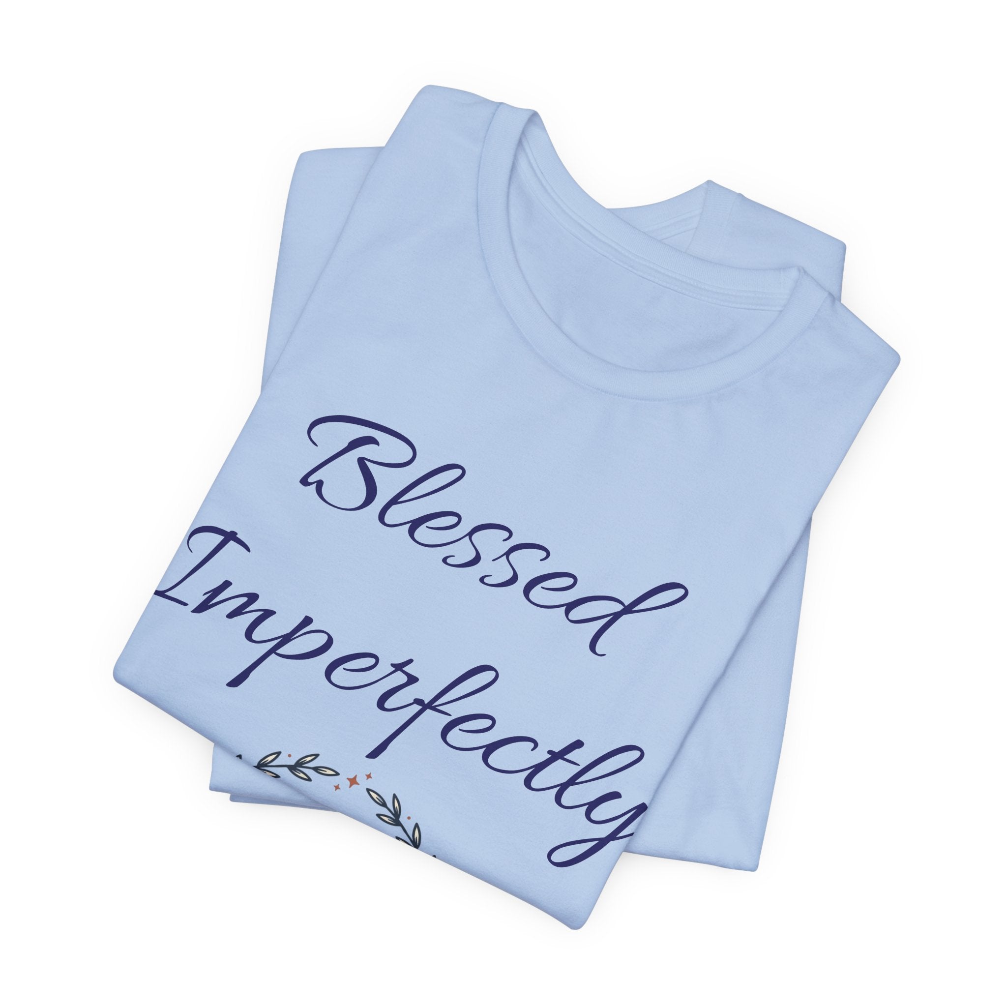 Blessed Imperfectly tee | Inspirational Script Heart Wreath Shirt