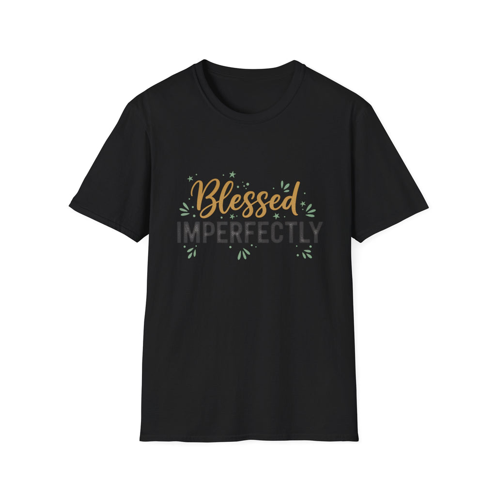 Blessed Imperfectly T-Shirt | Inspirational Typography, Script & Block Lettering