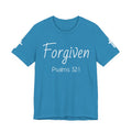Forgiven Psalms 32:1 Tee | Christian Faith Shirt with Sleeve Cross