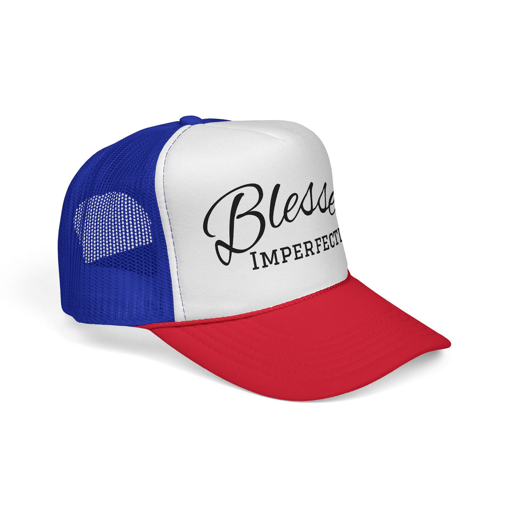 Blessed Imperfectly Trucker Cap | Script Logo Mesh Hat