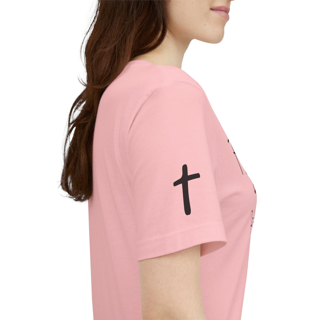 Forgiven Psalms 32:1 Tee | Christian Faith Shirt with Sleeve Cross