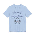 Blessed Imperfectly tee | Inspirational Script Heart Wreath Shirt