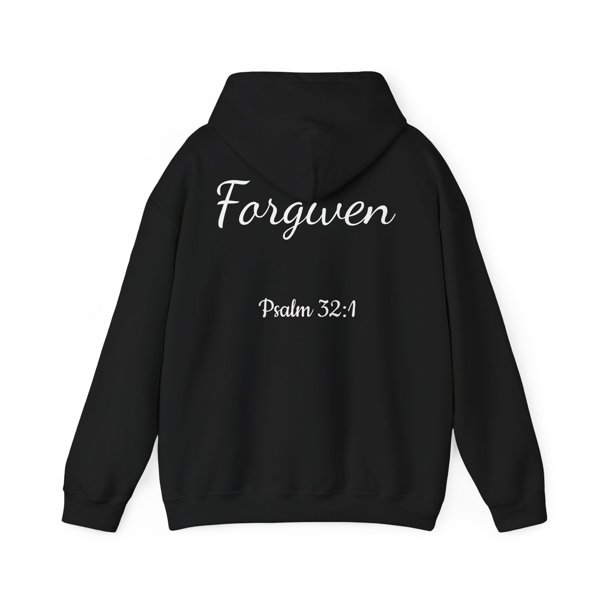 Forgiven Hoodie — Psalm 32:1 Christian Cross Sweatshirt