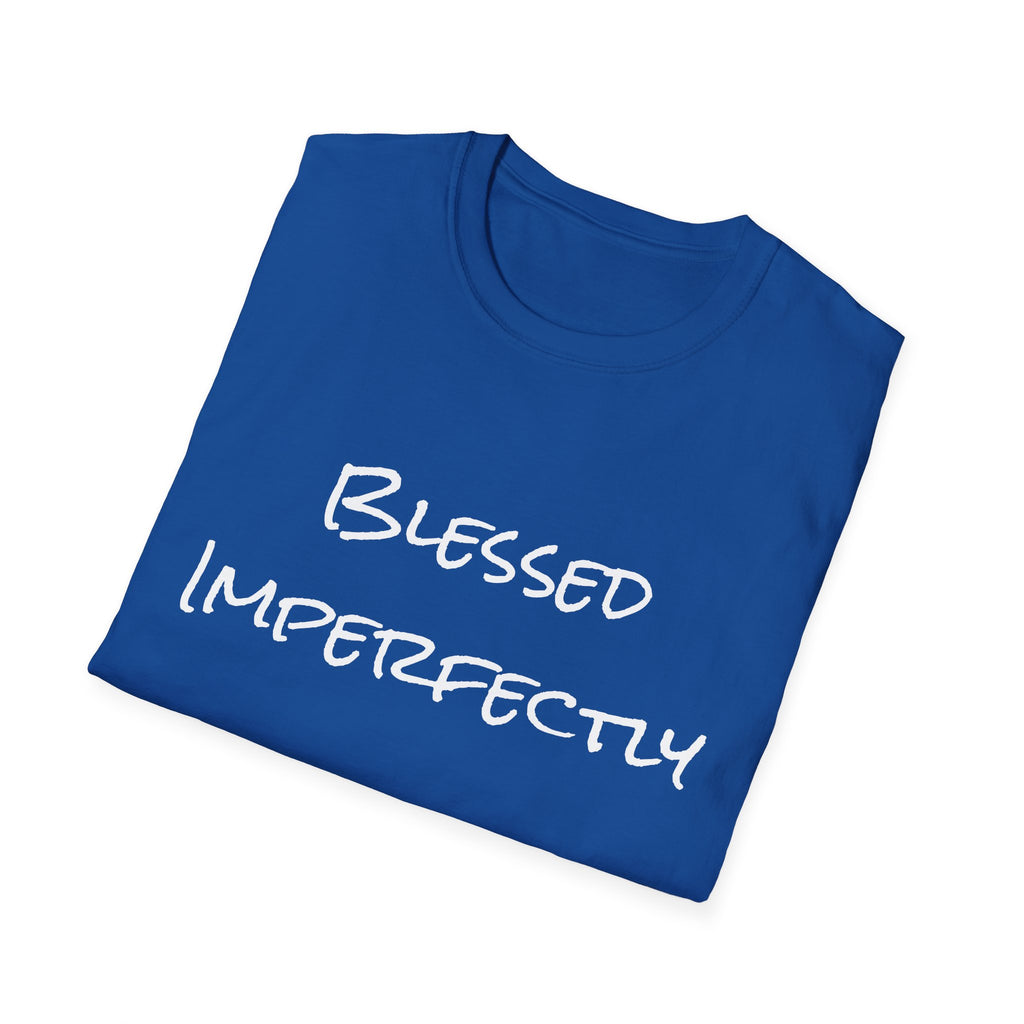 Blessed Imperfectly T-Shirt | handwritten script, inspirational faith tee