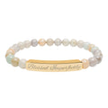 Engraved Natural Stone Stretch Bracelet | Personalized Bar Stone Bracelet