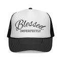 Blessed Imperfectly Trucker Cap | Script Logo Mesh Hat