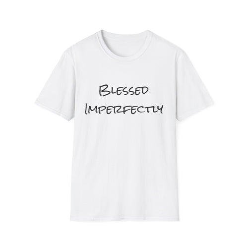 Blessed Imperfectly T-Shirt | handwritten script, inspirational faith tee