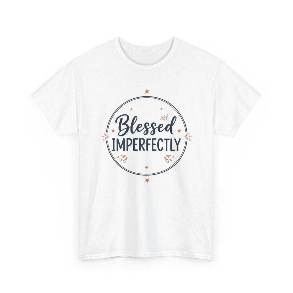 Blessed Imperfectly T-Shirt | Faith Typography, Floral Accents