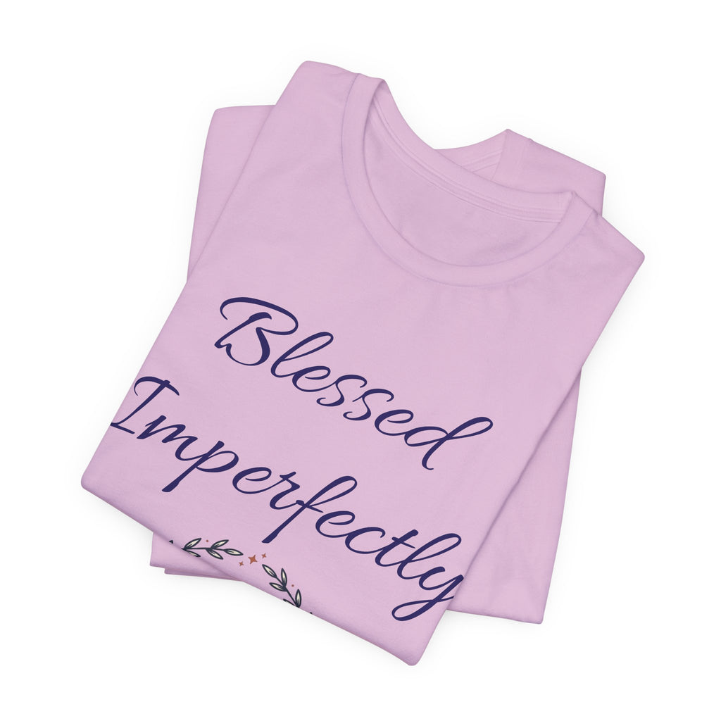Blessed Imperfectly tee | Inspirational Script Heart Wreath Shirt