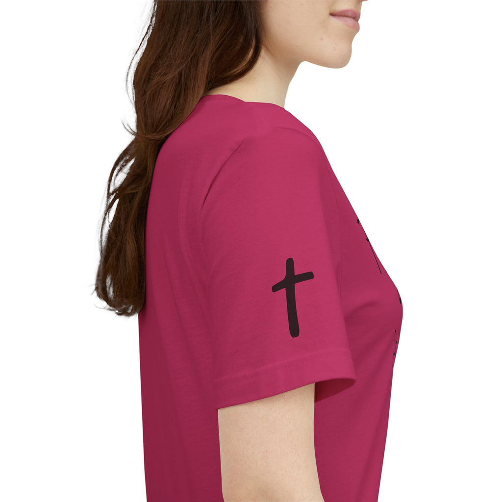 Forgiven Psalms 32:1 Tee | Christian Faith Shirt with Sleeve Cross