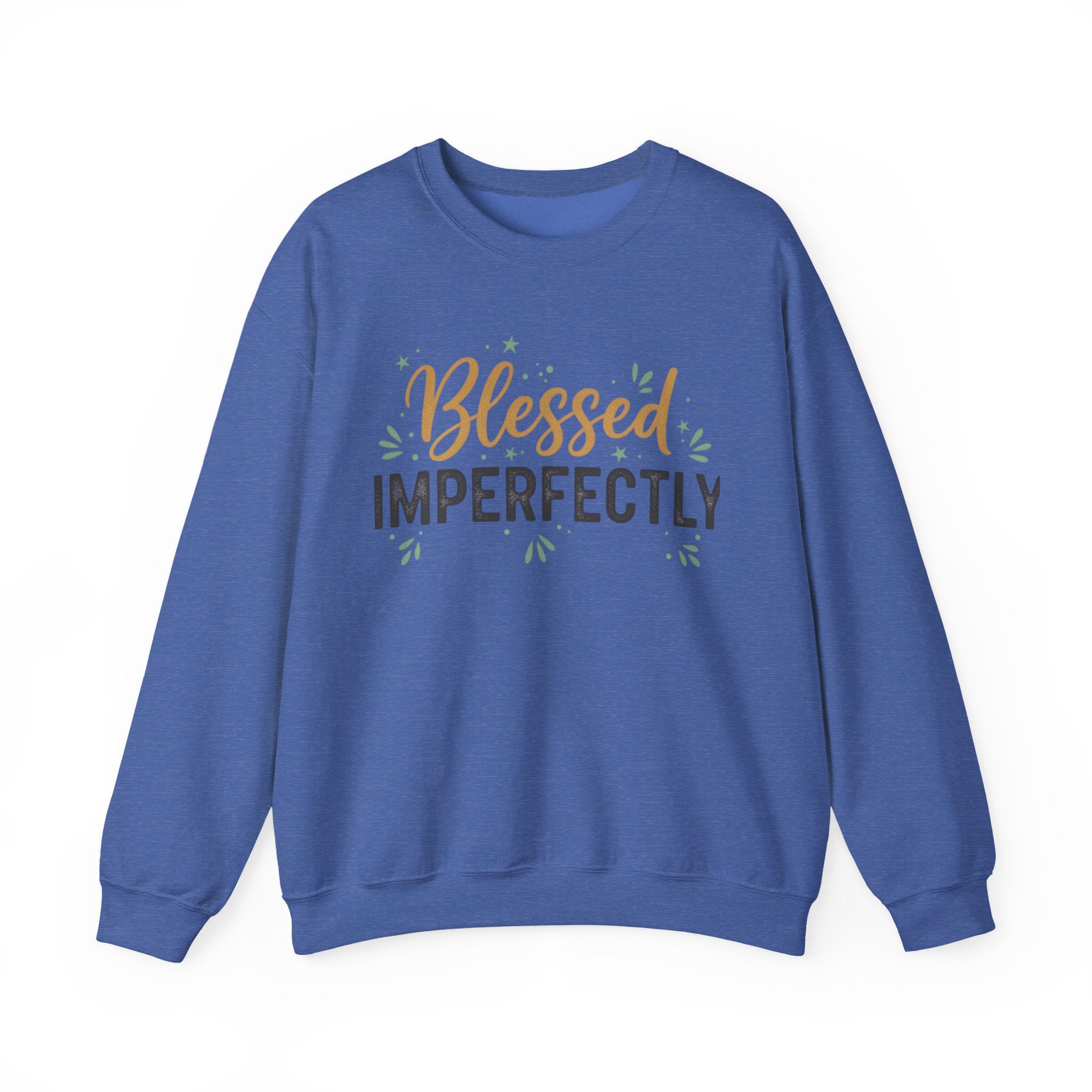 Blessed Imperfectly Sweatshirt | Inspirational Christian Typography, Floral Accents