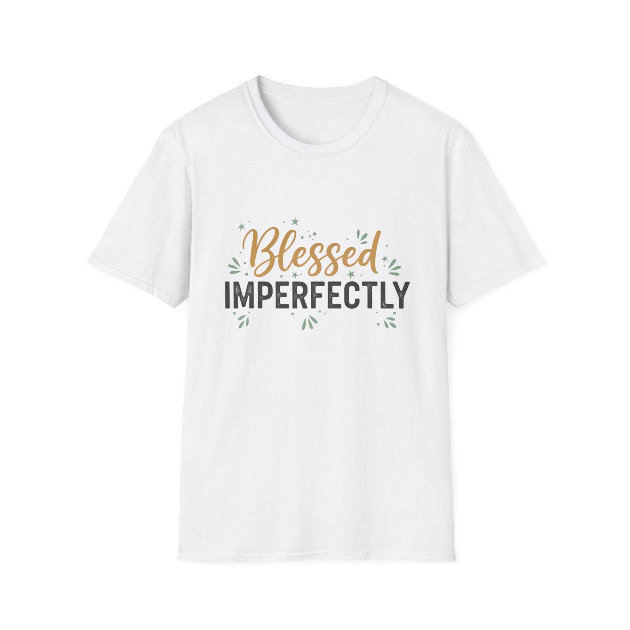 Blessed Imperfectly T-Shirt | Inspirational Typography, Script & Block Lettering