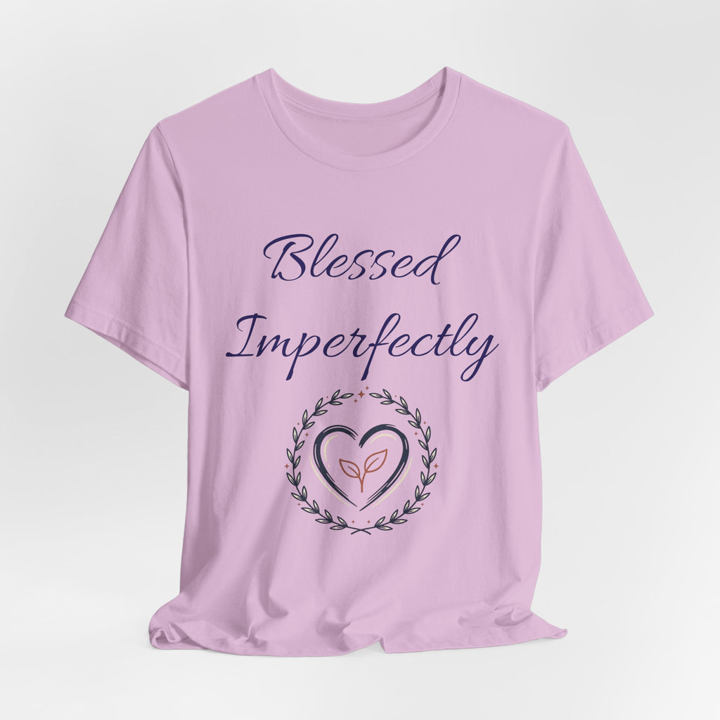 Blessed Imperfectly tee | Inspirational Script Heart Wreath Shirt