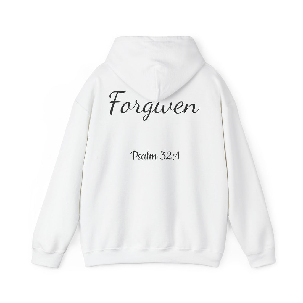 Forgiven Hoodie — Psalm 32:1 Christian Cross Sweatshirt