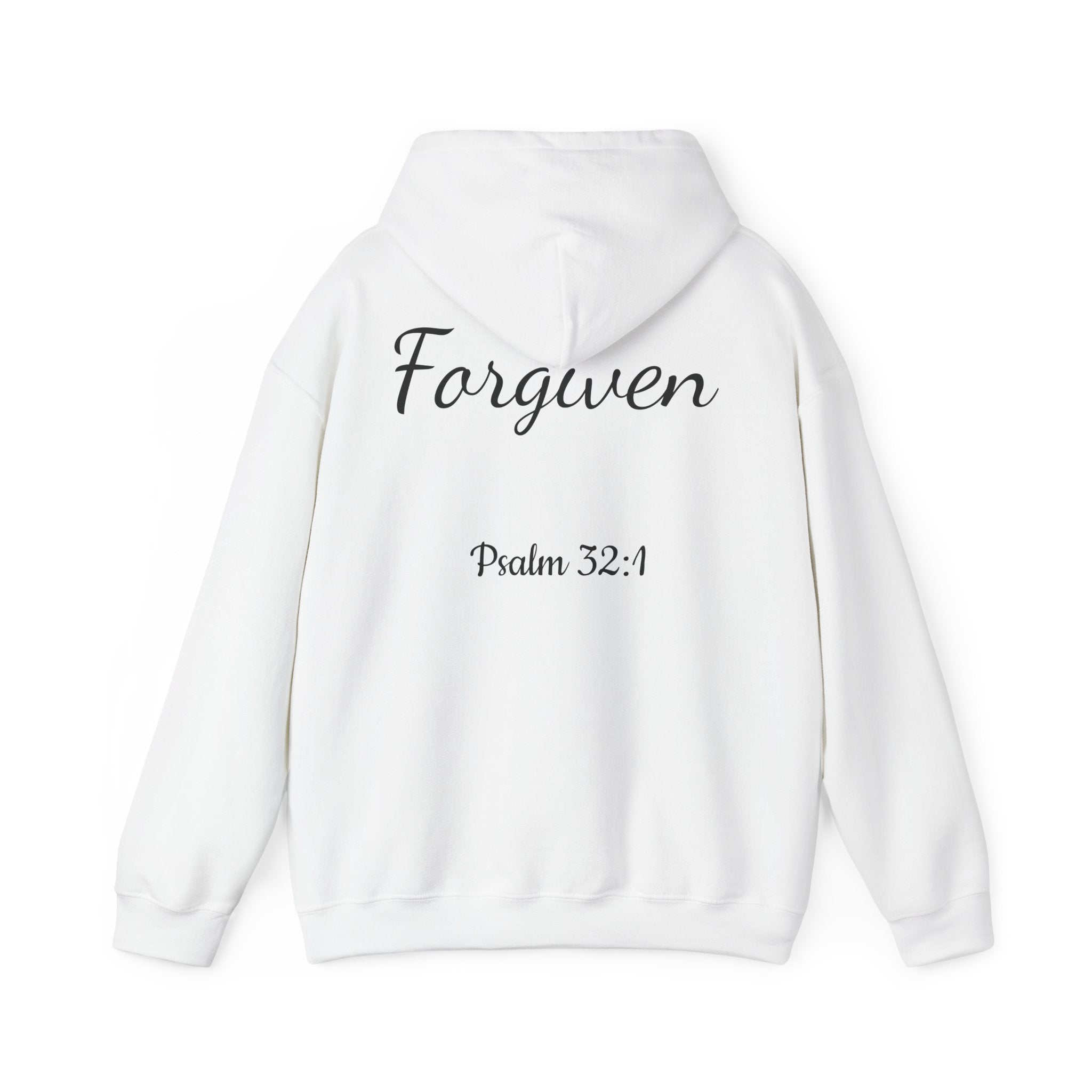 Forgiven Hoodie — Psalm 32:1 Christian Cross Sweatshirt