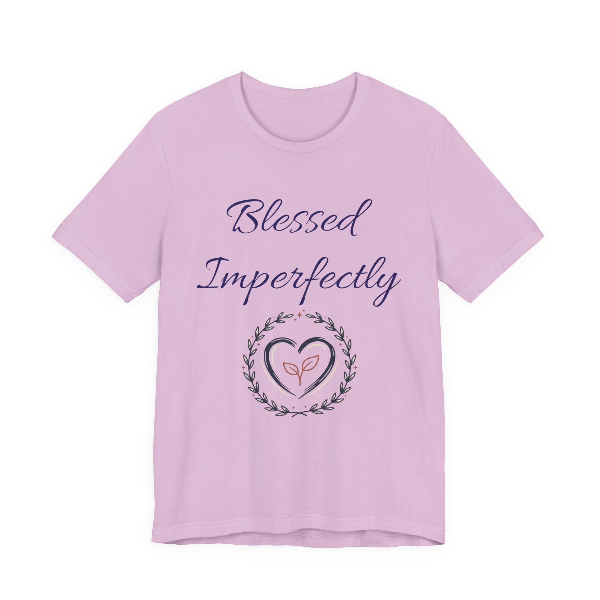 Blessed Imperfectly tee | Inspirational Script Heart Wreath Shirt